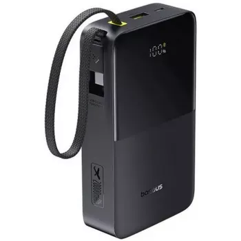 Powerbank Baseus EnerFill Bipow2 Pro – 20000 mAh, PD 3.0 & QC 3.0, 22.5 W, 1×USB-A + 1×USB-C, Schwarz, bis zu 3 Geräte