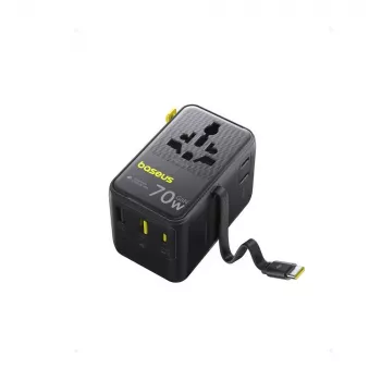 Ladegerät Baseus EnerCore CG11 — Indoo-AC-Schnellladegerät, 2x USB‑C, 1 m Kabel, schwarz