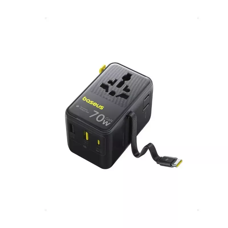 Ladegerät Baseus EnerCore CG11 — Indoo-AC-Schnellladegerät, 2x USB‑C, 1 m Kabel, schwarz