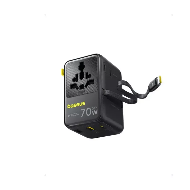 Ladegerät Baseus EnerCore CG11 — Indoo-AC-Schnellladegerät, 2x USB‑C, 1 m Kabel, schwarz