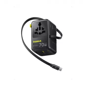 Ladegerät Baseus EnerCore CG11 — Indoo-AC-Schnellladegerät, 2x USB‑C, 1 m Kabel, schwarz