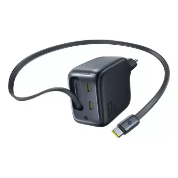 Ladegerät Baseus EnerCore CJ11 Schnellladegerät 3C 67W — 3× USB-C, AC-Eingang, Schwarz