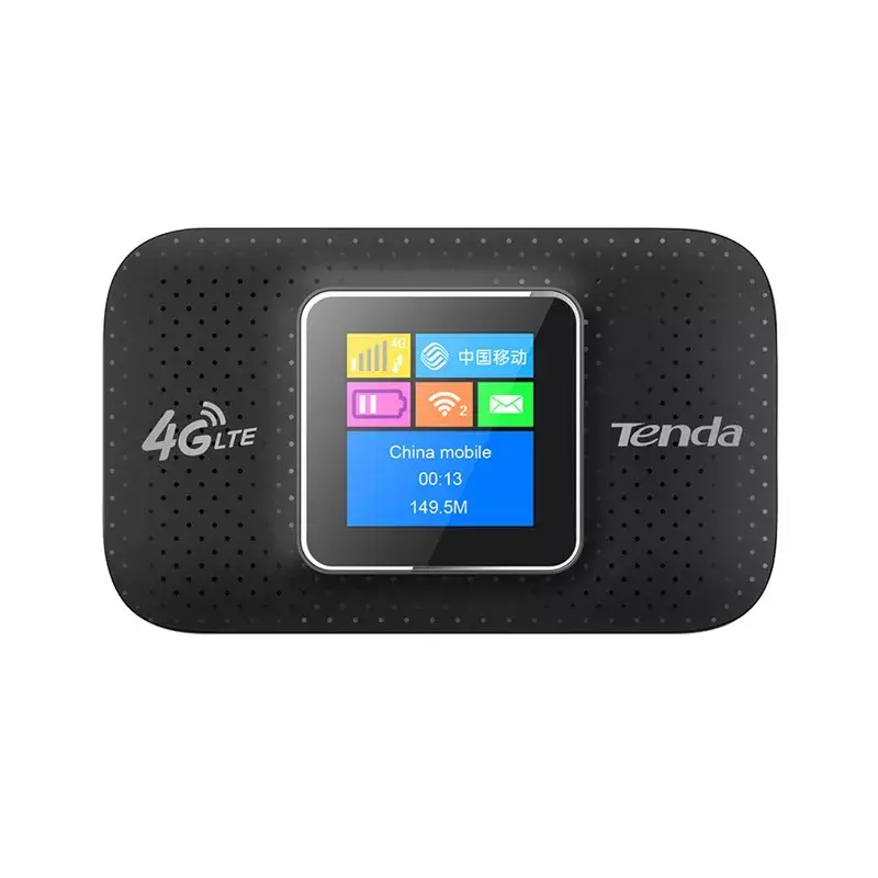 Tragbarer Router TENDA 4G185 — Single-Band 2,4 GHz, Wi‑Fi 4 (802.11n), LTE 4G, 150 Mbit/s, SIM-Steckplatz, USB, interne 2 Antennen, batteriebetrieben