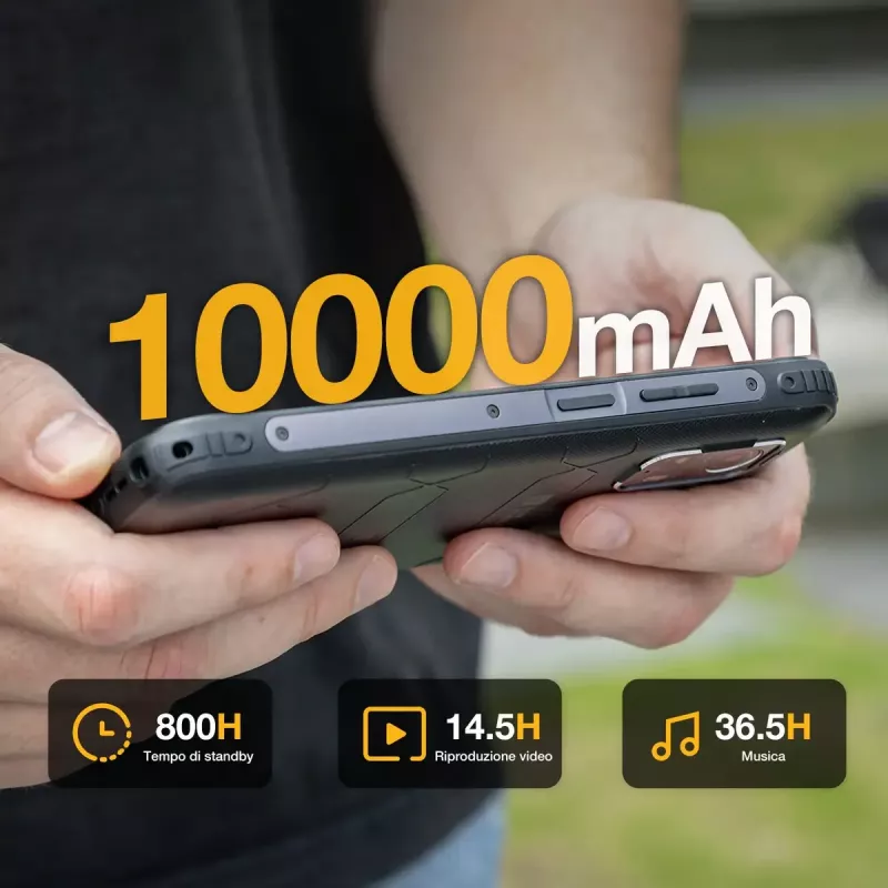 Smartphone AGM H Max — 16,7 cm (6,56 Zoll) Display, Android 14, 4 GB RAM, 256 GB, Dual SIM, 10000 mAh, IP68, Schwarz