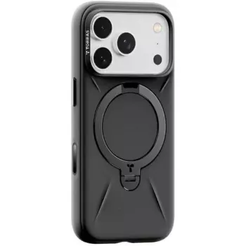 Schutzhülle Torras für iPhone 17 Pro — Fitness Series Ostand, Schwarz, Schlank Leicht