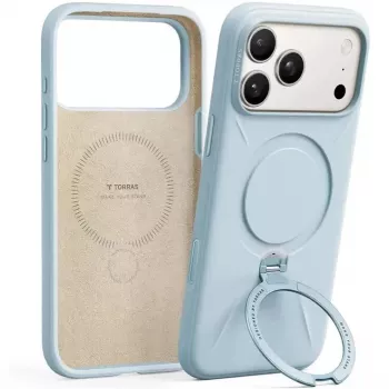 Handyhülle Torras Ostand Spin Softune Series für iPhone 17 Pro in Babyblau