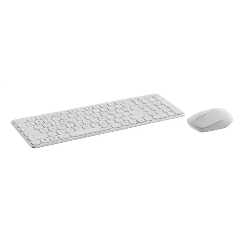 Tastatur-Maus-Set RAPOO 9310M — kabellose Full-Size-Tastatur (RF + Bluetooth), weiß, inklusive Maus