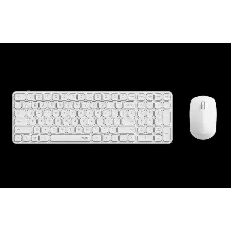 Tastatur-Maus-Set RAPOO 9310M — kabellose Full-Size-Tastatur (RF + Bluetooth), weiß, inklusive Maus