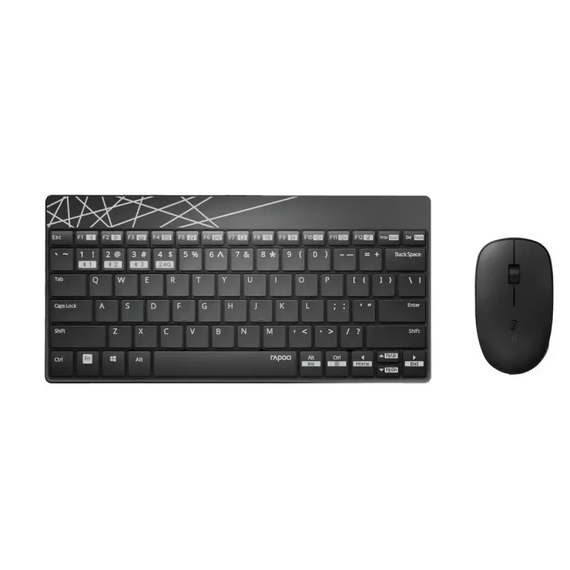 Tastatur-Maus-Set Rapoo 8000M Universal Bluetooth QWERTZ Deutsch Schwarz