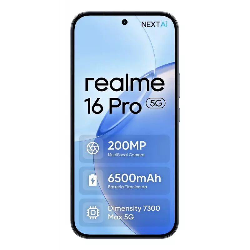Smartphone REALME 16 PRO – 6,8 Zoll (17,3 cm) 5G, MediaTek Dimensity, 8 GB RAM, 256 GB, 200 MP Dual-Kamera, 6500 mAh, Grau