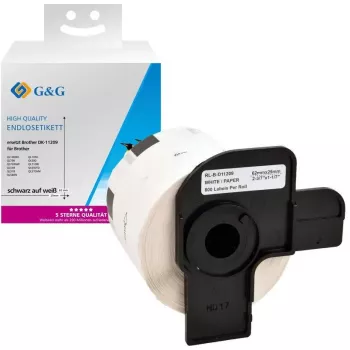 G&G kompatibles Etikettenband DK-11209 29 mm x 62 mm für Brother Drucker schwarz auf weiß