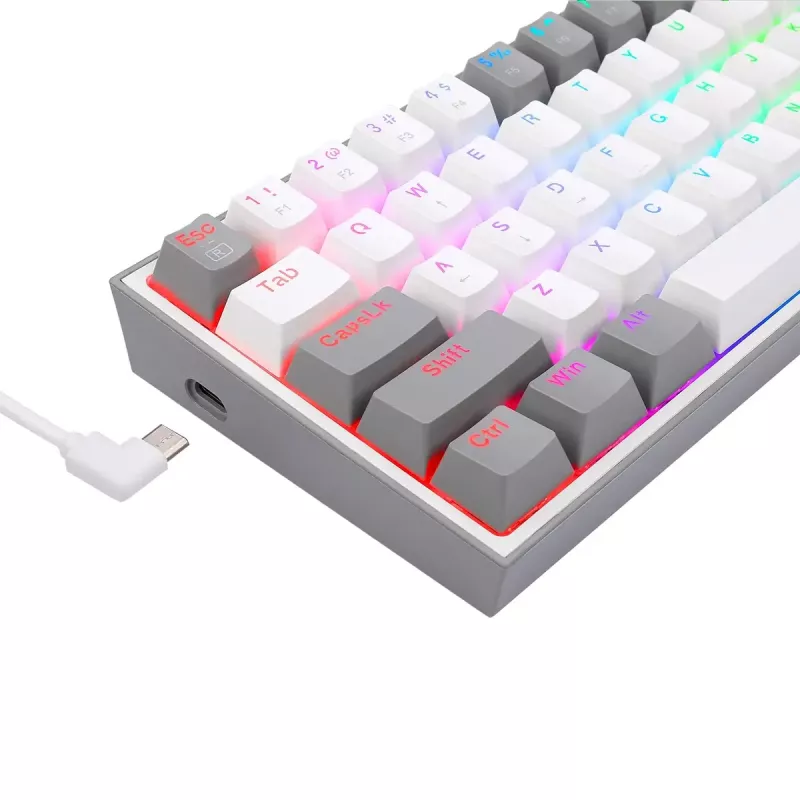 Mechanische Tastatur REDRAGON K617-RGB Fizz Kabelgebunden USB Grau Weiß