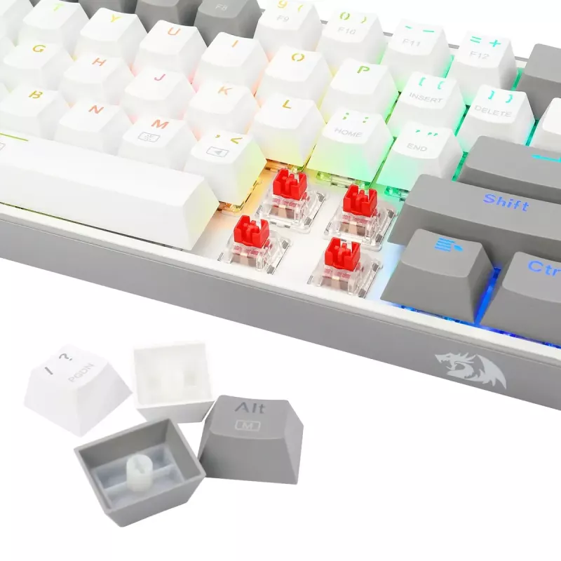 Mechanische Tastatur REDRAGON K617-RGB Fizz Kabelgebunden USB Grau Weiß