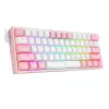 Mechanische Tastatur REDRAGON K617-Fizz RGB – kabelgebundenes USB, Pink/Weiß, 1,5 m Kabel