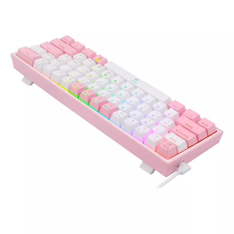 Mechanische Tastatur REDRAGON K617-Fizz RGB – kabelgebundenes USB, Pink/Weiß, 1,5 m Kabel