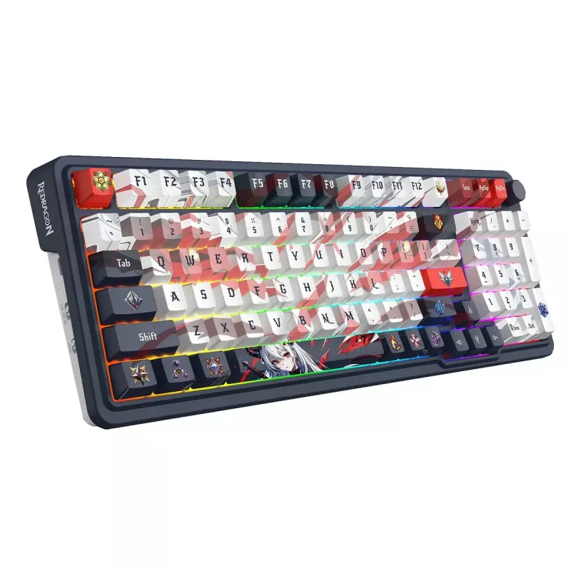 Mechanische Tastatur REDRAGON K686AK-RGB-PRO — RF Wireless + USB, Navy White, 1,5 m Kabel