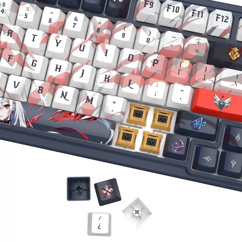 Mechanische Tastatur REDRAGON K686AK-RGB-PRO — RF Wireless + USB, Navy White, 1,5 m Kabel