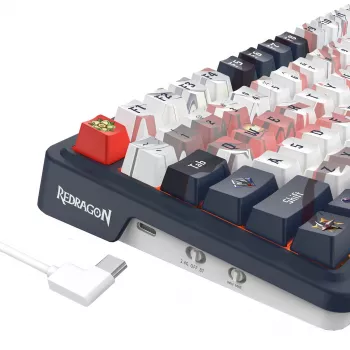 Mechanische Tastatur REDRAGON K686AK-RGB-PRO — RF Wireless + USB, Navy White, 1,5 m Kabel