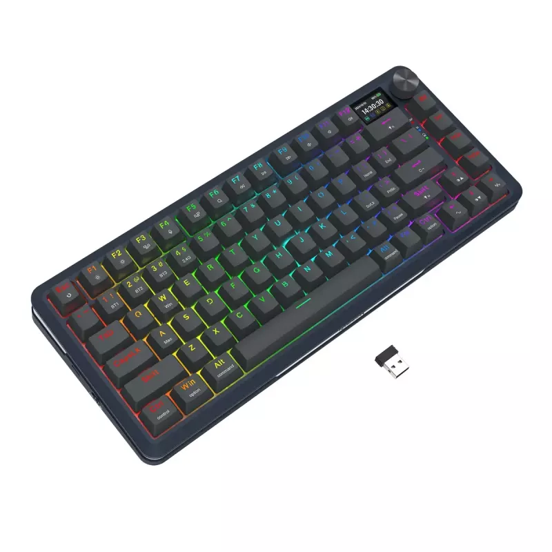 Mechanische Tastatur REDRAGON K708-RGB-PRO mit USB, RF Wireless und Bluetooth, 1,5 m Kabel, schwarz, 0,76 kg