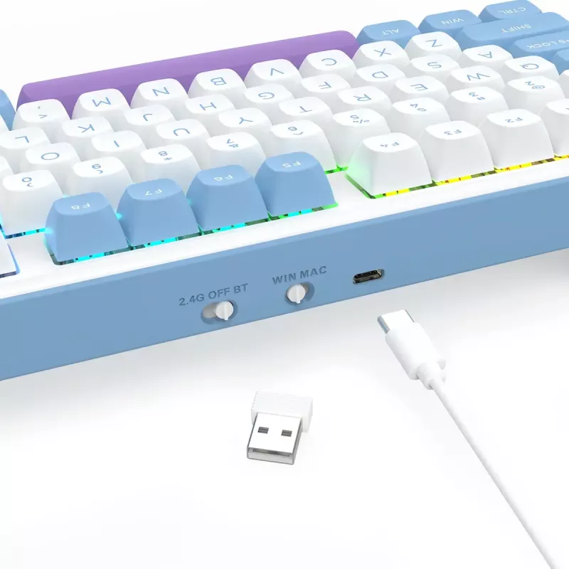 Mechanische Tastatur REDRAGON K707WBP-RGB-PRO Kabelgebunden USB Blau Weiß