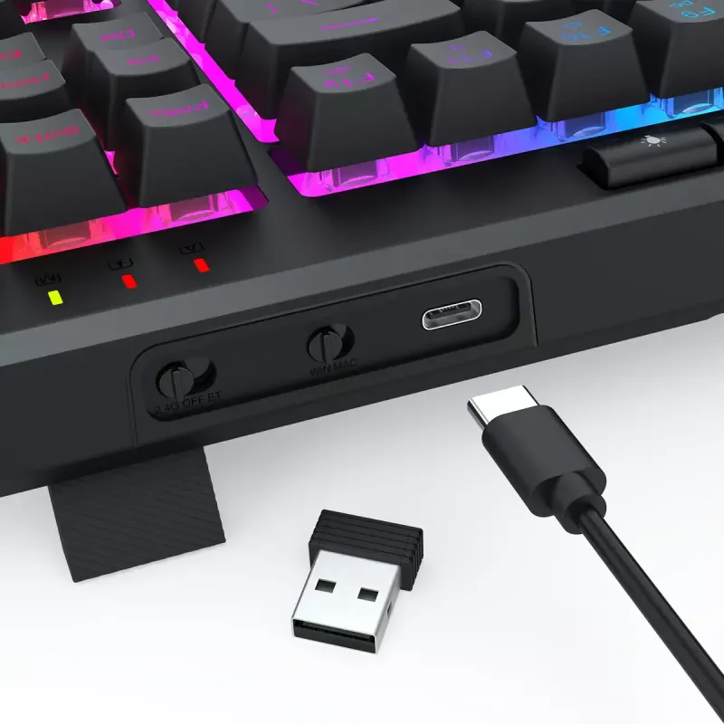 REDRAGON K516RGB-PRO SHIVA PRO 87 Tastatur USB RF Wireless Bluetooth Schwarz
