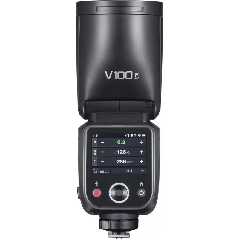 Flash Godox V100-F für Fujifilm — tragbarer Lithium-Ionen-Aufsteckblitz