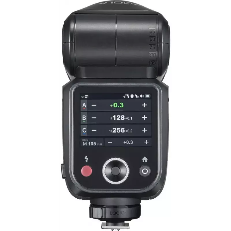 Flash Godox V100-F für Fujifilm — tragbarer Lithium-Ionen-Aufsteckblitz