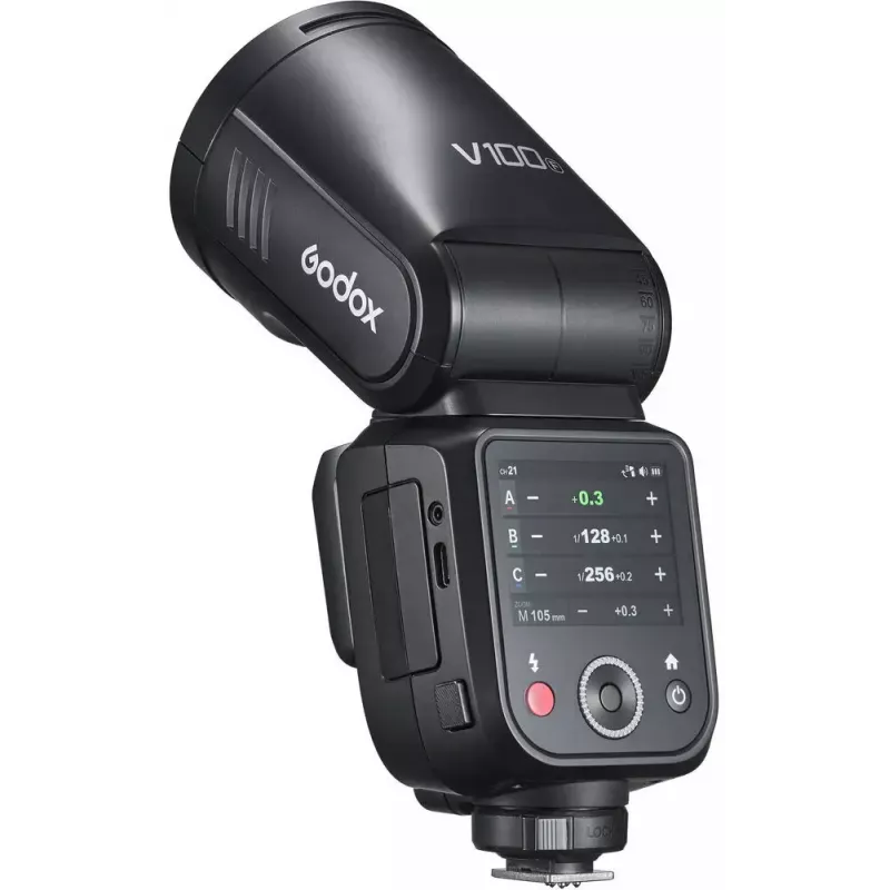 Flash Godox V100-F für Fujifilm — tragbarer Lithium-Ionen-Aufsteckblitz