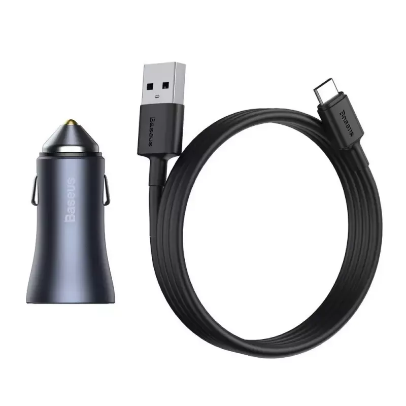Auto-Ladegerät Baseus TZCCJD-0G 40W Dunkelgrau — USB-Fahrzeugnetzteil, 40W Ausgang