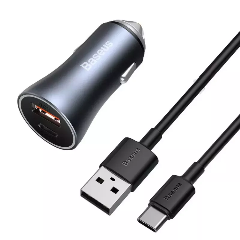 Auto-Ladegerät Baseus TZCCJD-0G 40W Dunkelgrau — USB-Fahrzeugnetzteil, 40W Ausgang