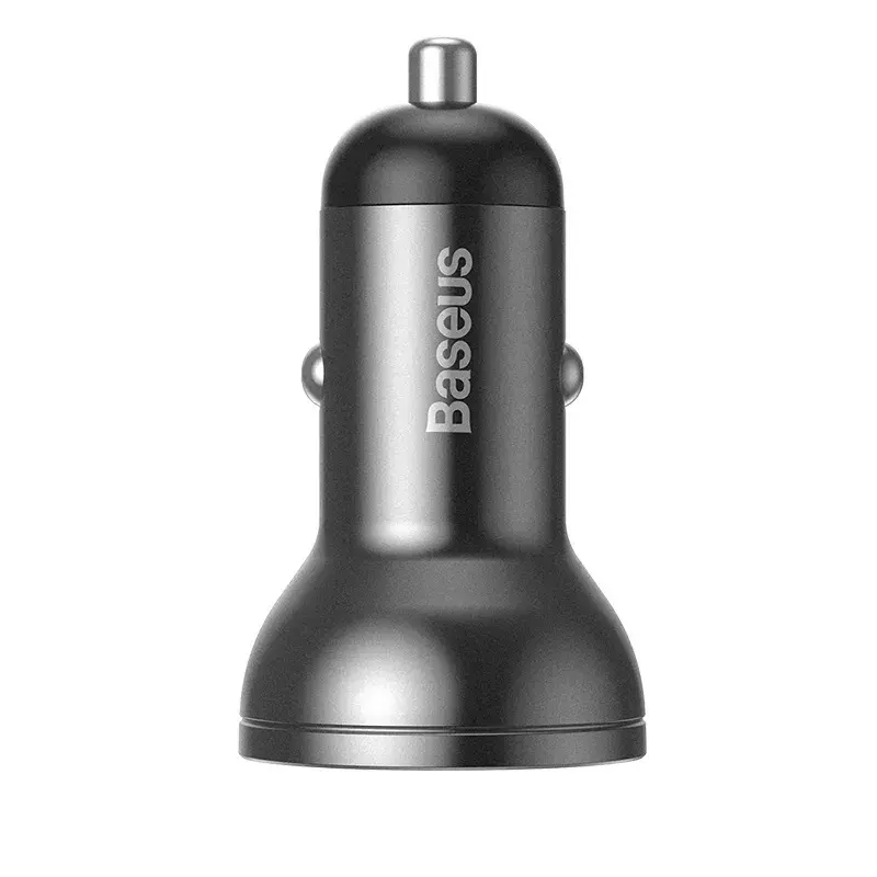 Auto-USB-Ladegerät Baseus AB2XUSBAKBK — 2× USB 2.0, 4,8 A, Zigarettenanzünder-Stromversorgung, schwarz/grau