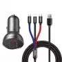 Auto-USB-Ladegerät Baseus AB2XUSBAKBK — 2× USB 2.0, 4,8 A, Zigarettenanzünder-Stromversorgung, schwarz/grau