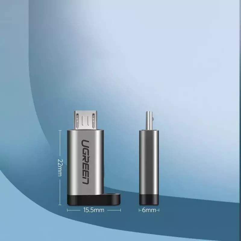 USB-Adapter UGREEN USB-C auf microUSB Grau, leicht 0,4 kg