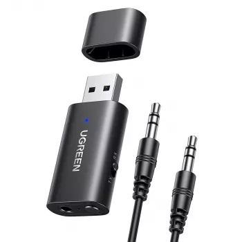 UGREEN Bluetooth-Audio-Adapter UGR1207BLK Bluetooth 5.1 mit 3,5-mm-AUX-Ausgang