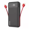 Powerbank Dudao K1Pro 20000 mAh 15 W mit 4 integrierten Kabeln, Schwarz