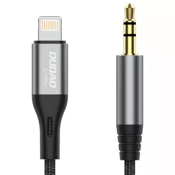 DUDAO Audiokabel Lightning - Miniklinke 3,5 mm, 1 m, grau L11PRO