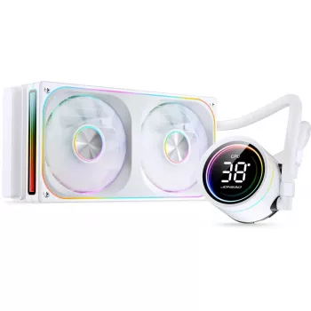 240mm All-in-One-Flüssigkeits-CPU-Kühler Jonsbo TH-240W mit ARGB und Anzeige — Weiß