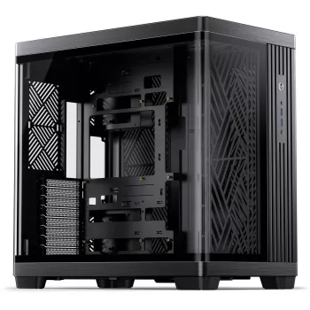 PC-Gehäuse Jonsbo TK-4 Midi-Tower ATX mit gehärtetem Glas-Seitenteil, schwarz