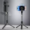 Dudao F18W Teleskop-Selfiestick mit Stativ und Fernbedienung, 110 cm, weiß