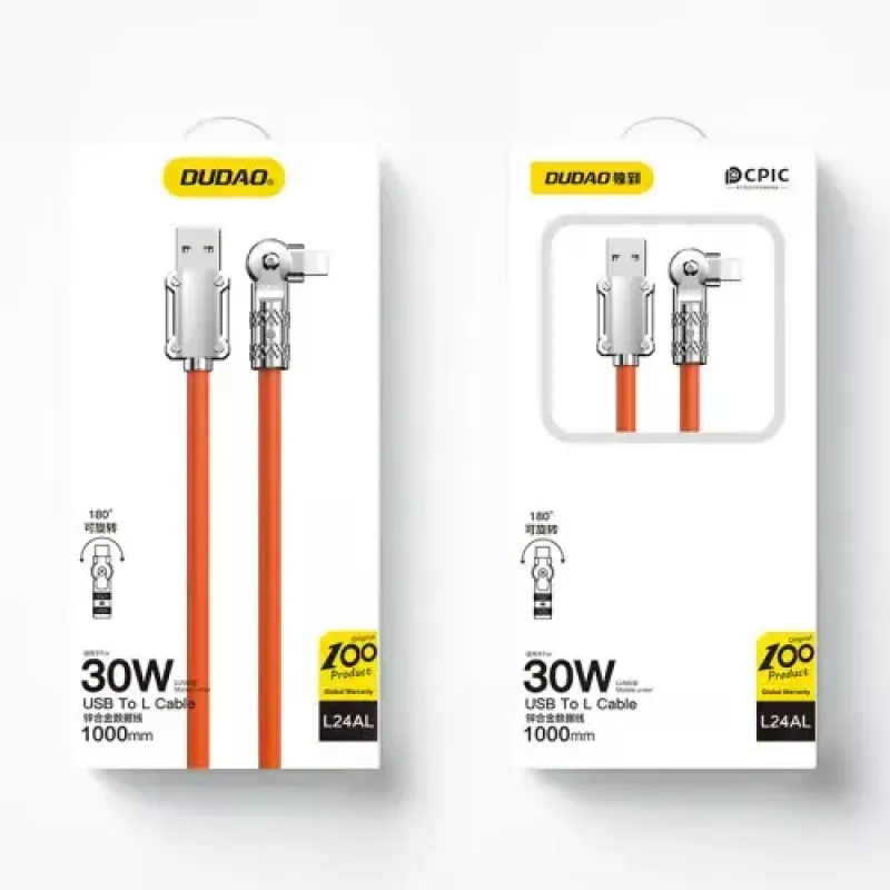 USB‑auf‑Lightning‑Kabel Dudao L24AL — 1 m, USB‑A auf Lightning, Orange