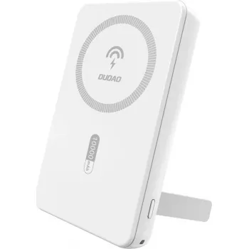 Tragbare Powerbank Dudao K14S+ 10000 mAh 20W mit USB-A, USB-C und MagSafe, weiß
