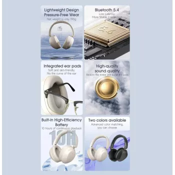 On‑ear kabellose Kopfhörer Dudao X22 Max Bluetooth 5.4 ANC schwarz