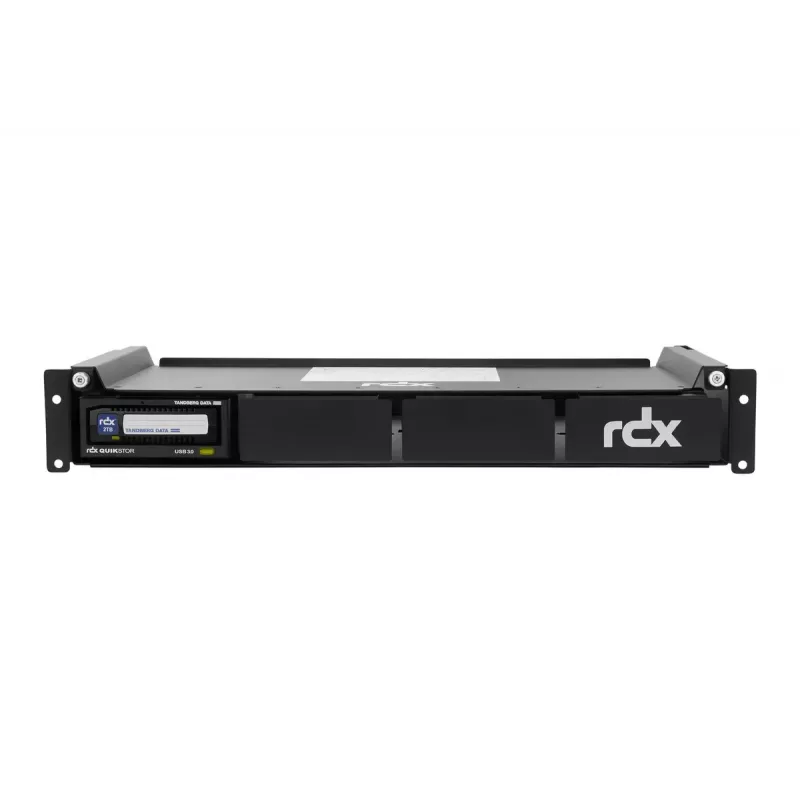 Overland-Tandberg 1,5-HE-Rackmount-QuadPAK für 1–4 externe RDX-Laufwerke, 19 Zoll, Schwarz