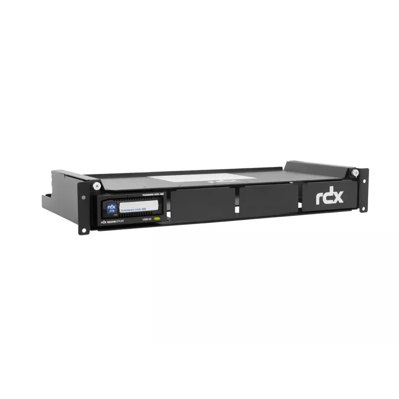 Overland-Tandberg 1,5-HE-Rackmount-QuadPAK für 1–4 externe RDX-Laufwerke, 19 Zoll, Schwarz