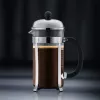 French Press Kaffeemaschine BODUM Chambord 8 Tassen, schwarzer Rahmen mit Chrom- und Glaskaraffe