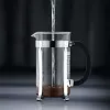 French Press Kaffeemaschine BODUM Chambord 8 Tassen, schwarzer Rahmen mit Chrom- und Glaskaraffe