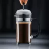 French Press Kaffeemaschine BODUM Chambord 8 Tassen, schwarzer Rahmen mit Chrom- und Glaskaraffe