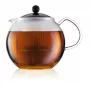 Teekanne BODUM Assam Single 500 ml — schwarzer Griff, transparentes Glas