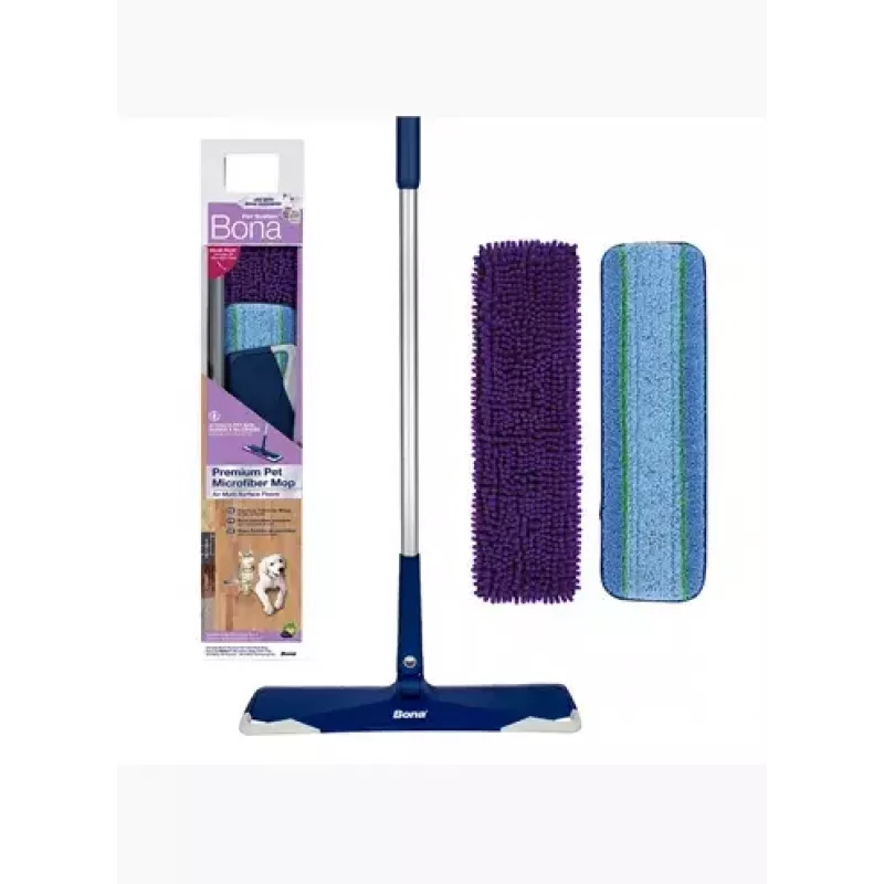 Bona CA102085 Trocken- & Nass-Mikrofaser-Wischmopp Blau Laminat Fliesen Holz
