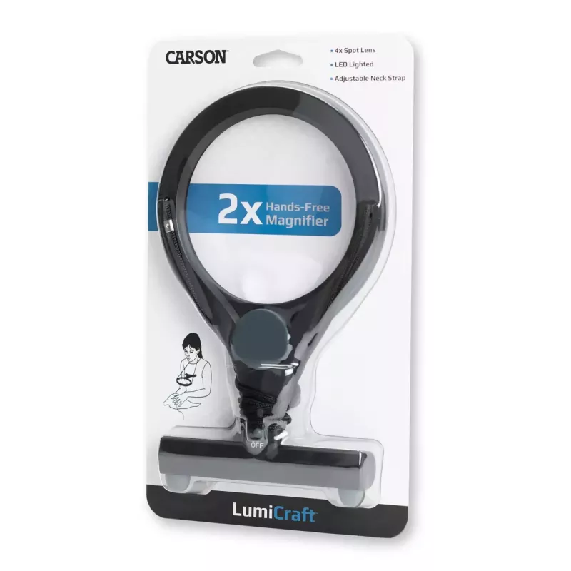 Handlupe Carson LumiCraft 2x, LED, batteriebetrieben, schwarz, 135×23×226 mm